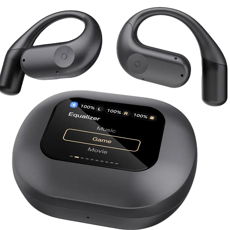 Powerology Open-Ear Air Conduction ENC TWS Earbuds and Charging Case with Display 60mAh8 1 Mascom International.webp